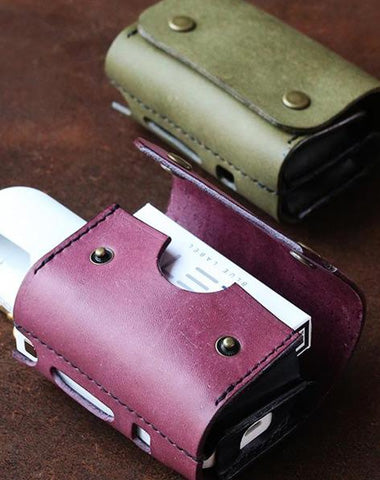 Cool Leather Mens IQOS Cigarette Case With Belt Loop IQOS Holder Belt Clip for Men