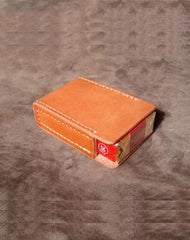 Handmade Cool Brown Leather Mens Cigarette Case Cigarette Holder Case for Men