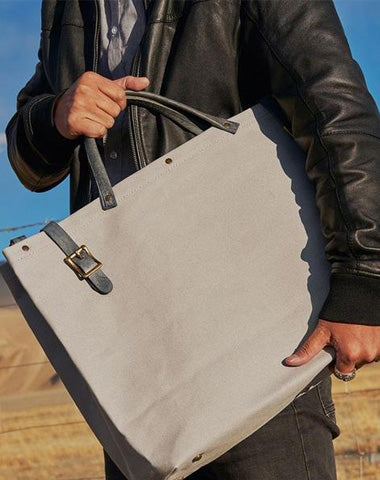 Mens Leather Canvas Large Handbag Canvas Weekender Bag Canvas Travel Bag for Men