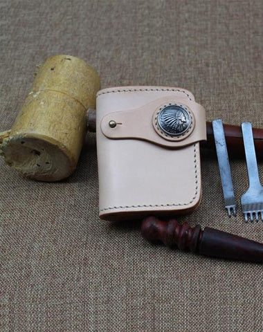 Cool Small Leather Biker Chain Wallet Mens Handmade billfold Chain Wallets
