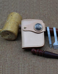 Cool Small Leather Biker Chain Wallet Mens Handmade billfold Chain Wallets