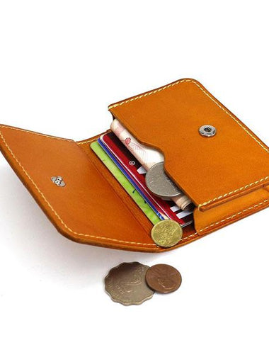 Cool Leather Mens Card Wallet Front Pocket Wallets Small Change Wallet for Men