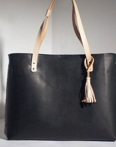 Handmade Leather handbag tote purse shoulder bag for shopper bag - EverHandmade