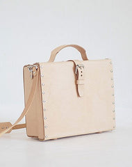 Handmade Leather briefcase small suitcase shoulder bag for crossbody bag - EverHandmade