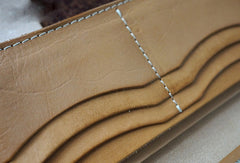 Handmade vintage leather tan biker wallet chian bifold Long wallet purse for men - EverHandmade