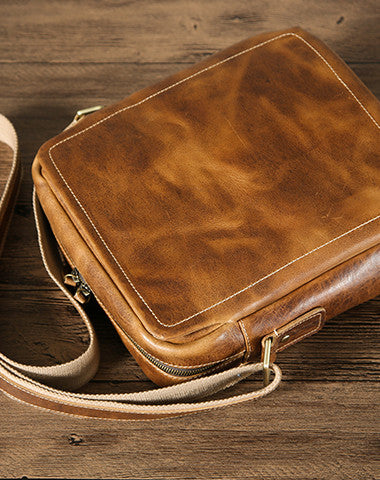 Handmade leather men messenger large vintage shoulder laptop bag vintage bag - EverHandmade
