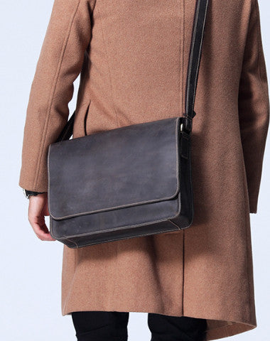 Handmade leather men satchel bag messenger large vintage shoulder laptop bag vintage bag - EverHandmade
