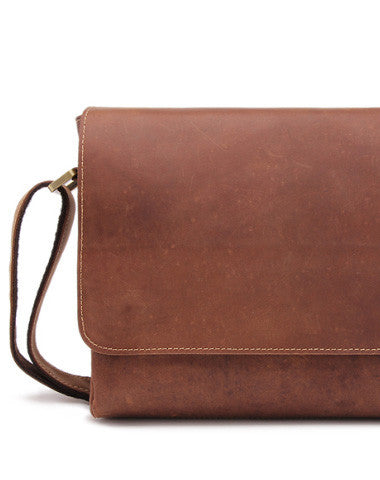 Vintage Cool leather men messenger large vintage shoulder bag for men - EverHandmade