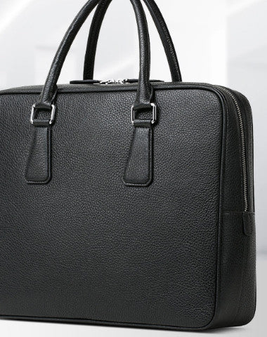 Leather mens Briefcase messenger Business Bag shoulder laptop bag - EverHandmade