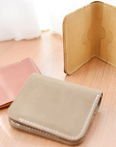 Handmade Leather billfold Minimalist wallet purse women small wallet vintage - EverHandmade