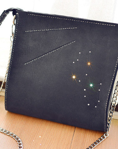Handmade Leather purse clutch shoulder bag constellation women leather crossbody bag - EverHandmade