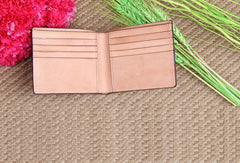 Handmade knit fashion leather billfold ID card photo holder bifold wallet for women/lady girl