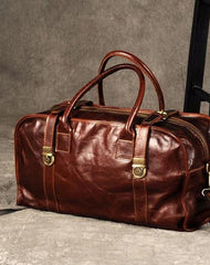 Cool Leather Mens Weekender Bag Travel Bag Duffle Bags Overnight Bag Holdall Bag for men