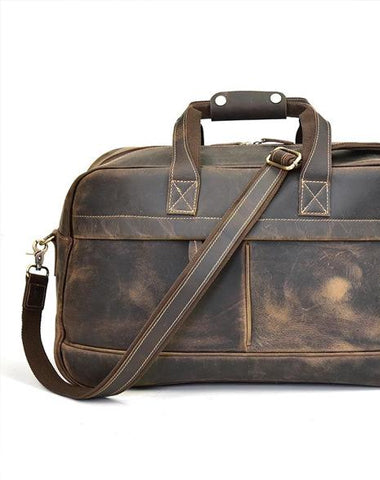 Cool Leather Mens Weekender Bag Travel Bags Duffle Bags Holdall Bag for men