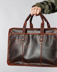 Leather Mens Large Travel Bag Shoulder Bag Laptop Bag Briefcase Weekender Bags for Men