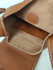 Genuine Black Leather Womens Bucket Brown Side Bag Vertical White Shoulder Bag For Womens Green Leather Crossbody Bag