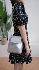 Genuine Black Leather Womens Bucket Brown Side Bag Vertical White Shoulder Bag For Womens Green Leather Crossbody Bag
