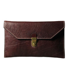 Cool Leather Black Mens Clutch envelope wallet Brown Clutch Wallet Wristlet Wallet for Men