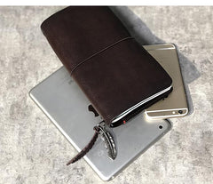 Fashion Leather Black Mens Travel Wallet Notebook Bifold Long Wallet Passport Wallet for Men