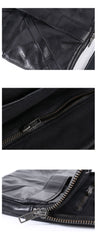 Cool Black Leather Business Mens Clutch Black Hand Bag Great Britain Zipper Clutch Wristlet Large Clutch for Men