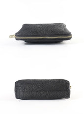 Cool Leather Mens Clutch Cool Black Wirst Purse Zipper Clutch Black Wristlet Wallet for Men
