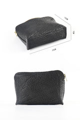 Cool Leather Mens Clutch Cool Black Wirst Purse Zipper Clutch Black Wristlet Wallet for Men