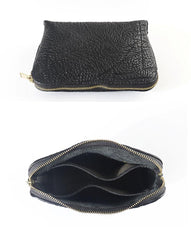 Cool Leather Mens Clutch Cool Black Wirst Purse Zipper Clutch Black Wristlet Wallet for Men