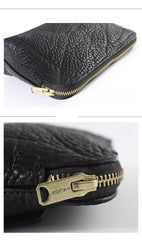 Cool Leather Mens Clutch Cool Black Wirst Purse Zipper Clutch Black Wristlet Wallet for Men