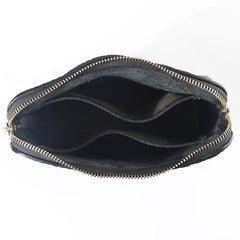 Cool Leather Mens Clutch Cool Black Wirst Purse Zipper Clutch Black Wristlet Wallet for Men