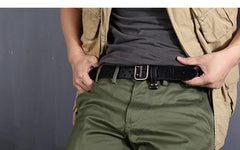 Handmade Leather Mens Casual Black Belt Double Holes Belt Brown Belt For Men