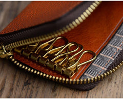 Cool Leather Mens Black Key Chain Wallet Car Key Wallet Brown Car Key Case Keys Holder for Men