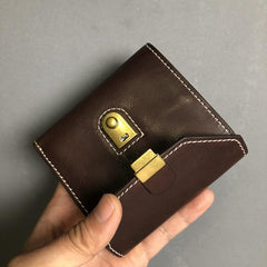Genuine Leather Coffee Mens Cool Envelope billfold Leather Wallet Men Bifold Black Small Wallets for Men