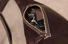 Vintage Leather Mens Cool Sling Bag for Men Sling Shoulder Bag Chest Bag for men