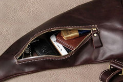 Vintage Leather Mens Cool Sling Bag for Men Sling Shoulder Bag Chest Bag for men