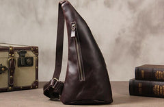 Vintage Leather Mens Cool Sling Bag for Men Sling Shoulder Bag Chest Bag for men