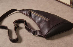 Vintage Leather Mens Cool Sling Bag for Men Sling Shoulder Bag Chest Bag for men