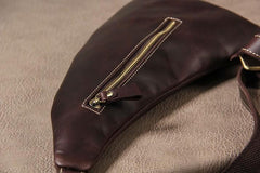 Vintage Leather Mens Cool Sling Bag for Men Sling Shoulder Bag Chest Bag for men