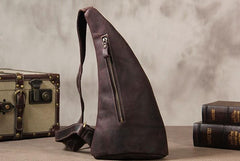 Vintage Leather Mens Cool Sling Bag for Men Sling Shoulder Bag Chest Bag for men