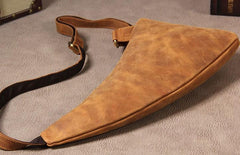Vintage Leather Mens Cool Sling Bag for Men Sling Shoulder Bag Chest Bag for men