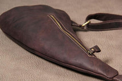 Vintage Leather Mens Cool Sling Bag for Men Sling Shoulder Bag Chest Bag for men