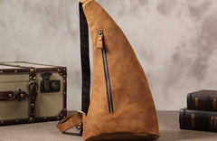 Vintage Leather Mens Cool Sling Bag for Men Sling Shoulder Bag Chest Bag for men