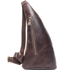 Vintage Leather Mens Cool Sling Bag for Men Sling Shoulder Bag Chest Bag for men