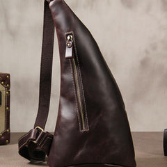 Vintage Leather Mens Cool Sling Bag for Men Sling Shoulder Bag Chest Bag for men