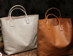 Genuine Fashion Leather Brown Gray Tote Bag Shopper Bag Tote Purse For Women