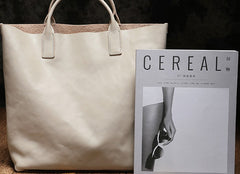 Genuine Fashion Leather Brown Gray Tote Bag Shopper Bag Tote Purse For Women