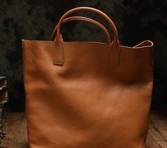 Genuine Fashion Leather Brown Gray Tote Bag Shopper Bag Tote Purse For Women