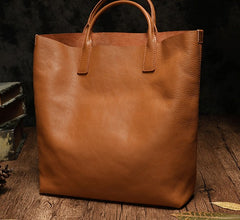 Genuine Fashion Leather Brown Gray Tote Bag Shopper Bag Tote Purse For Women