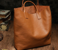 Genuine Fashion Leather Brown Gray Tote Bag Shopper Bag Tote Purse For Women