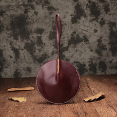 Vintage Womens Circle Clutch Bag Round Small Purses Wristlet Round Bag for Ladies