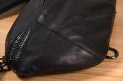 Leather Black Mens Cool Sling Bag Crossbody Bag Chest Bag for men